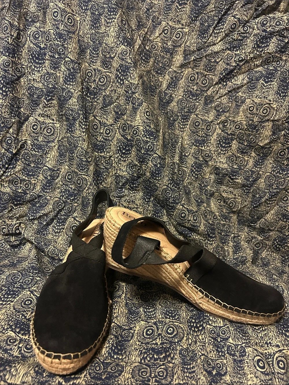 Born Women’s Black Espadrille Meade Wedge Slip-On Sandals
